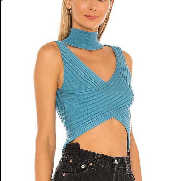 Revolve Superdown Wrap Choker Top - Picture 2 of 3